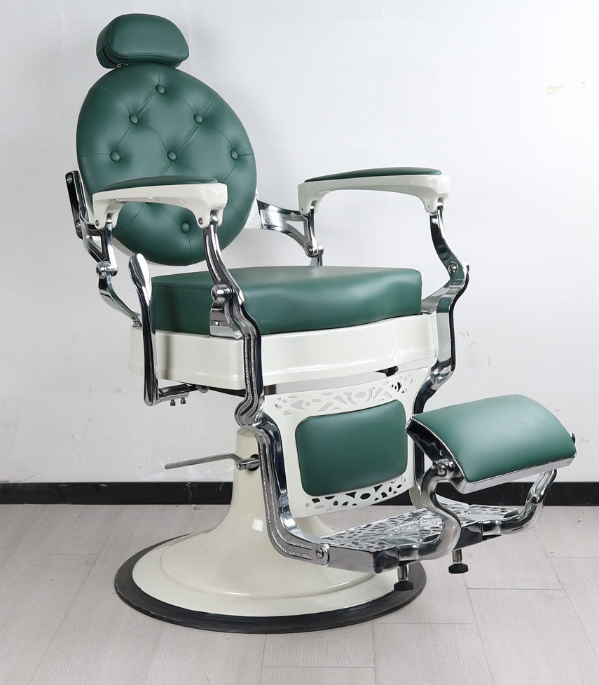 Antique Barber Chair (white & silver) – Milo Salon Equipments