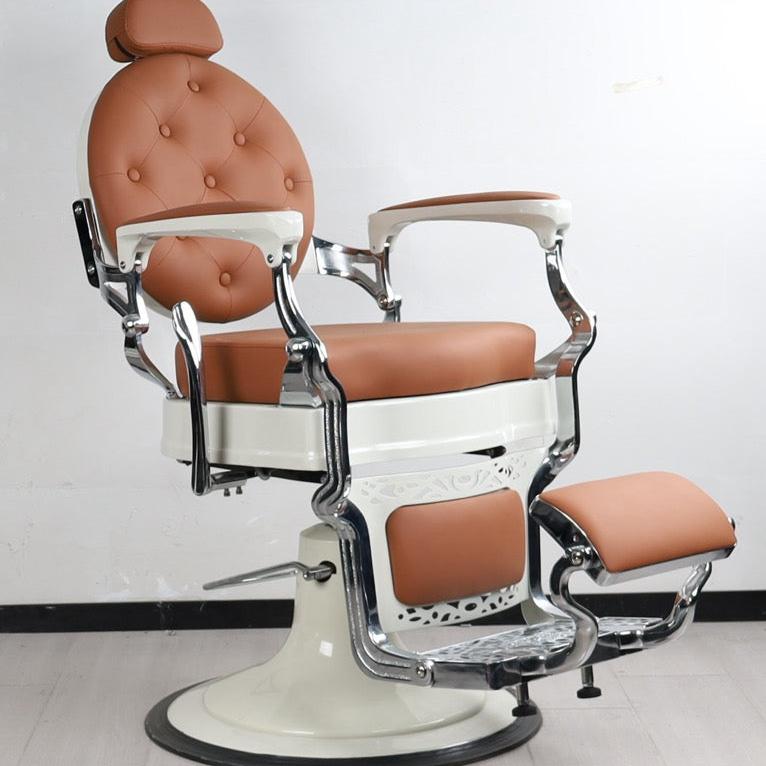 Antique Barber Chair (white & silver) – Milo Salon Equipments