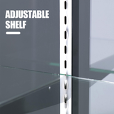 Glass Reception Desk with Display Shelves