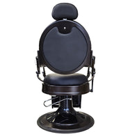 Ares Barber Chairs (brwon metal & black leather)