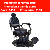 Ares Barber Chairs (brown metal & black leather)