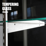 Glass Reception Desk with Display Shelves