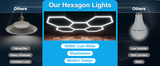 Hexagon LED Ceiling Light  (5 Hex without Rectangle Frame)
