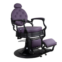 Antique Barber Chair (black metal) (color of leather is customized)