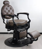 Antique Barber Chair (black metal) (color of leather is customized)