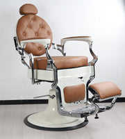 Antique Barber Chair (white & silver)