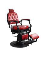 Antique Barber Chair (black metal) (color of leather is customized)