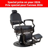 Ares Barber Chairs (brown metal & black leather)
