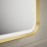Rectangular LED Salon Mirror 39' x 28') – Gold Frame