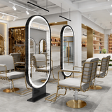 Miroir de coiffure LED double face – Cadre en métal noir