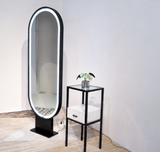 Miroir de coiffure LED double face – Cadre en métal noir