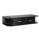 Classic Barber Salon Cabinet Rack Wall Mount Station with Two Drawers