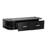 Classic Barber Salon Cabinet Rack Wall Mount Station with Two Drawers