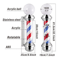 chrome plated Water proof Rotating LED barber shop pole (coming on Aug 30th)