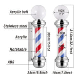 Chrome Plated Water Proof Rotating LED Barber Shop Pole 32' #5